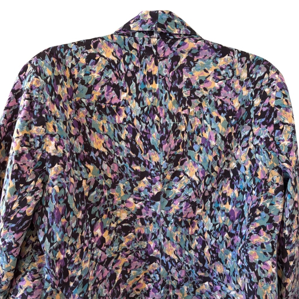Mossimo Abstract Floral Print Blazer Jacket Multicolor XL purple pink - Picture 9 of 14